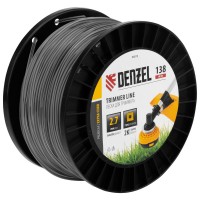 Леска для триммера двухкомпонентная квадрат, 2,7мм х 138м, на DIN катушке EXTRA CORD Denzel (96819)