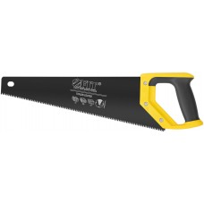 Ножовка по дереву, средн.кален.зуб 7 ТPI, 3D заточка, пласт.прорезинен.ручка, тефлон.покрытие 400 мм (40464)