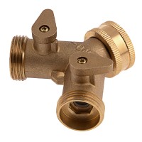 Разветвитель двухканальный, регулируемый, внешняя и внутренняя резьба 3/4, латунный Palisad (66523)