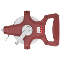 Рулетка землемерная, красный открытый корпус, фибергласовая лента 20 м