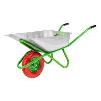 Тачка садово-строительная с PU колесом, грузоподъемность 180 кг, объем 90 л Сибртех (68968)