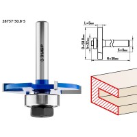 Фреза горизонтально-пазовая 50.8 x 5 мм, хвостовик 8 мм ЗУБР Профессионал 28757-50.8-5