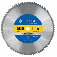 Диск пильный по дереву Оптима, 500 х 50 мм, 80Т ЗУБР Профессионал 36903-500-50-80_z01