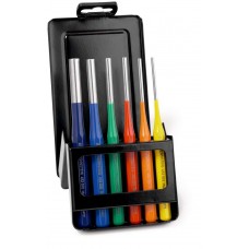 Exclusive Набор выколоток DIN 6450, 6 пр., O 3 / 4 / 5 / 6 / 8 / 10 мм, инструментальная сталь, ? 58 HRC, разноцветные, металлический кейс (RE-4255306RC)