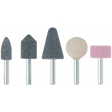 Шарошки абразивные по металлу, 5 шт., хвостовик 6 мм (36461М)