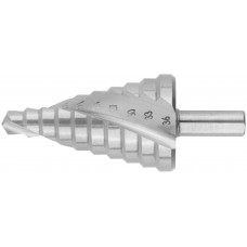 Сверло ступенчатое HSS по металлу, спиральный профиль, 10 ступеней, 9-36 мм