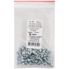 Винт с потайной головкой с полной резьбой оцинкованный DIN 965 4х10 100 шт Фасовка (27760-0)