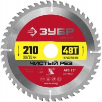 Диск пильный по дереву Чистый рез 210 x 30/20 мм, 48Т ЗУБР 36914-210-30-48_z01