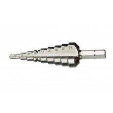 Бита-сверло ступенчатое 4-20 мм шаг 2 мм для жести 1 мм 75 мм 1/4