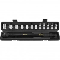 Ключ динамометрический щелчковый с набором головок 13 предметов BERGER BG 1/2