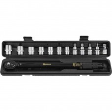 Ключ динамометрический щелчковый с набором головок 13 предметов BERGER BG 1/2