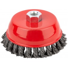 Корщетка чашечная, гайка М14, стальная витая проволока 125 мм (39044)