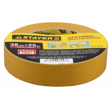 Лента клейкая двухсторонняя 38 мм, 25 м, на полипропиленовой основе STAYER 1221-38-25
