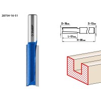 Фреза пазовая прямая удлинённая 16?51 мм хвостовик 12 мм ЗУБР Профессионал 28754-16-51