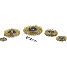 Набор дисковых щёток-крацовок для дрели 5 шт, 25/40/55/63/78 мм, витая латунированная стальная проволока ЗУБР Профессионал 3521-H5_z02