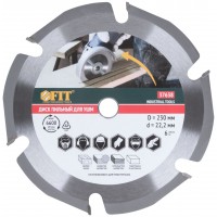 Диск пильный по дереву, посадочный диаметр 22,2 мм, 6 зубьев с карбидными вставками, 230 мм (37638)