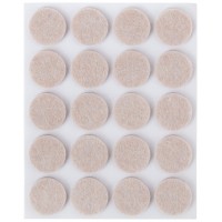 Подкладки для мебели самоклеющиеся круглые 17 мм, 20 шт., войлок (67524)