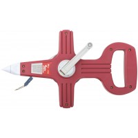 Рулетка геодезическая, стальная лента, красный открытый пластиковый корпус 30 м