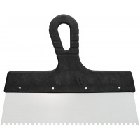 Шпатель зубчатый, 4х4 мм, нержавеющая сталь, пластиковая ручка, 250 мм (30-2345)