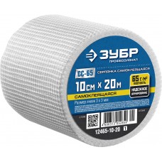 Сетка стеклотканевая самоклеящаяся 10 см?20 м 3?3 мм ЗУБР Профессионал 12465-10-20_z01