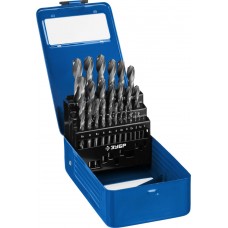 Набор сверл по металлу в мет. боксе 1-13 мм 25 шт сталь Р6М5 класс В ЗУБР ПРОФ-В Профессионал 29621-H25