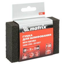 Губка для шлифования, 100 х 70 х 25 мм, мягкая, P 100 Matrix (75703)