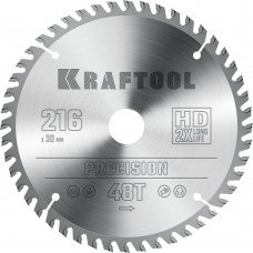 Пильный диск по дереву Precision, 216 х 30 мм, 48Т KRAFTOOL 36952-216-30