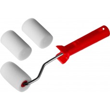 Малярный валик в наборе ПОРОЛОН, 40 х 65 мм, бюгель 6 мм, 3 шубки + ручка, для водорастворимых ЛКМ MIRAX 0363-06_z01