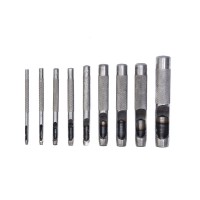 Набор пробойников для кожи 2 3 4 5 6 8 9 10 13 мм, 9 шт, чехол Сибртех (18309)