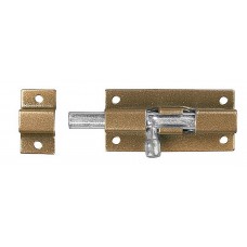 Накладная задвижка для окон и мебели 40 мм цвет коричневый металлик/цинк ШП-40 КМЦ 37753-40