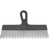 Шпатель фасадный нержавеющий зубчатый 350 мм / зуб 10 мм (06615)