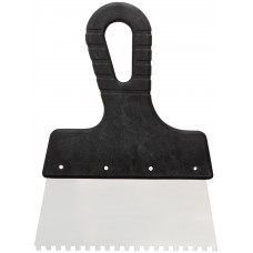 Шпатель зубчатый, 4х4 мм, нержавеющая сталь, пластиковая ручка, 150 мм (30-2335)