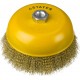 Щетка-крацовка чашечная для УШМ 150 мм, витая стальная латунированная проволока 0.3 мм Professional STAYER 35125-150