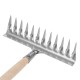 Грабли, нержавеющая сталь, 290 х 1300 мм, 12 витых зубьев, деревянный черенок, Сибртех (61754)