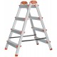 Лестница-стремянка стальная двусторонняя, 4 ступени, Н=88,5 см, вес 5,3 кг (65393)