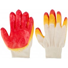 Перчатки вязаные х/б с двойной латексной заливкой наладонника (12469)
