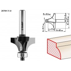 Фреза кромочная калевочная №1 31.8?17 мм радиус 9.5 мм ЗУБР Профессионал 28784-31.8