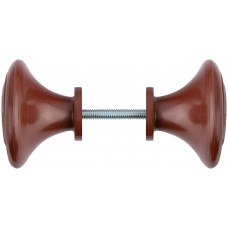 Ручка-кнопка дверная пластиковая коричневая (66837)