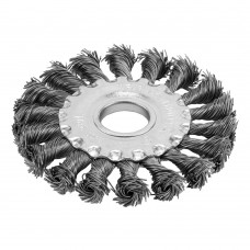 Щетка для УШМ, 100 мм, посадка 22.2 мм, плоская, крученая проволока 0.5 мм Сибртех (746307)