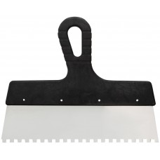 Шпатель зубчатый, 6х6 мм, нержавеющая сталь, пластиковая ручка, 250 мм (30-2346)