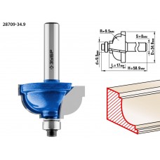 Фреза кромочная калевочная №7 34.9?19 мм радиус 9.5 мм ЗУБР Профессионал 28709-34.9