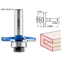 Фреза горизонтально-пазовая 50.8 x 5 мм, хвостовик 12 мм ЗУБР Профессионал 28757-50.8-5-12