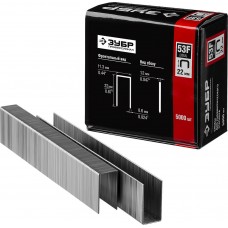 Скобы 22 мм, тип 53F (D/056), калибр 23GA, 5000 шт Профессионал ЗУБР 31950-22