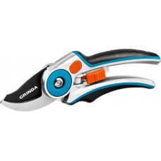 Плоскостной секатор P-29, 210 мм, закаленная сталь, усиленная конструкция с эргономичными алюминиевыми рукоятками, PROLine GRINDA 423429