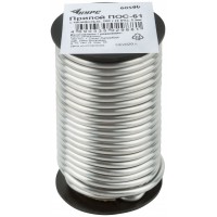 Припой ПОС 61 с канифолью, проволока диаметр 2 мм, на катушке, 100 гр. (60590)