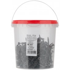 Саморезы черные по гипроку к металлу 3,8 х 65 (фасовка Ведро 250 шт) (22665-4В)