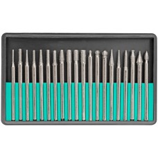 Шарошки, усиленная сталь с алмазным напылением, штифт диам. 3 мм, 20 шт. (36485)