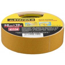 Лента клейкая двухсторонняя 38 мм, 10 м, на полипропиленовой основе STAYER 1221-38-10