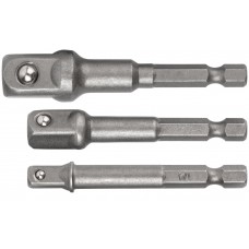 Адаптеры под головки с хвостовика U-типа под биты, набор 3 шт., CrV сталь (57953)