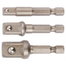 Адаптеры под головки с хвостовика U-типа под биты, набор 3 шт., легированная сталь (57952)